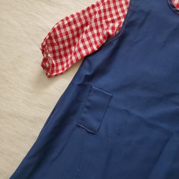 Vintage Navy/Red Gingham Dress 3t/4t - Picture 3 of 9